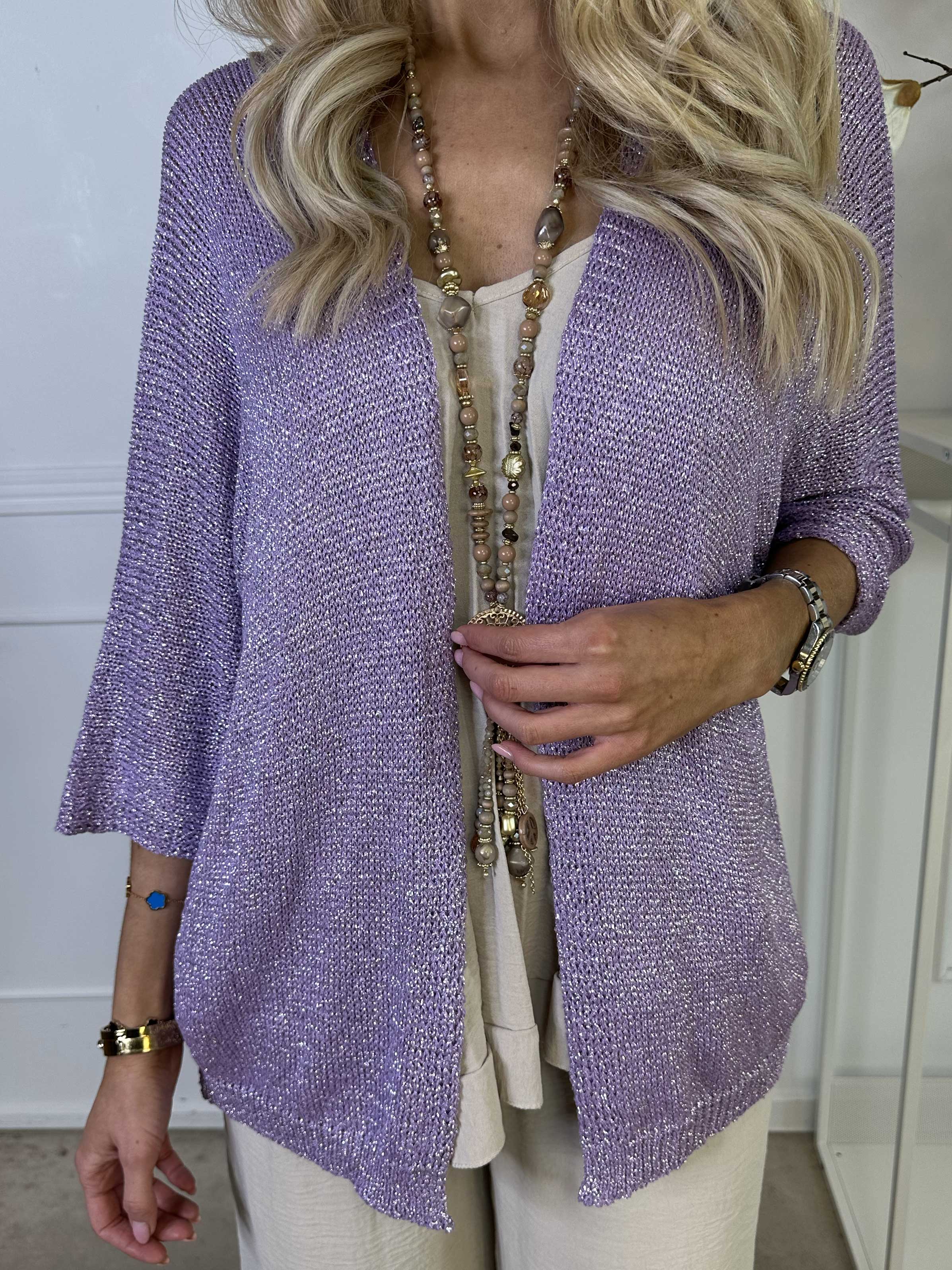 Mariela - Sød cardigan i viskose med glimmertråde